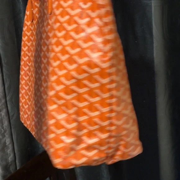 Goyard Orange Geometric Pattern Tote - Picture 4 of 4